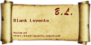 Blank Levente névjegykártya